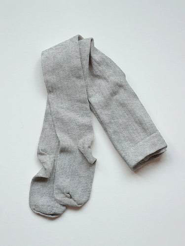 The Simple Folk Ribbed Tights, Gray Melange